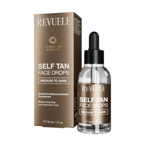 Revuele samoopalające krople do twarzy - Self Tan Face Drops - Medium To Dark