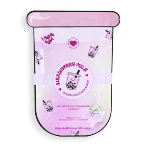I Heart Revolution  maska w płachcie - Bubble Tea Strawberry Milk Bubble Sheet Mask - Strawberry Pink